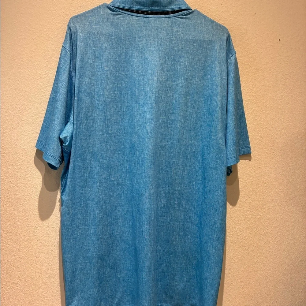 NIKE Golf Polo Shirt Standard Fit Dri-Fit Sz XL Blue Ombre Poly Stretch Mens